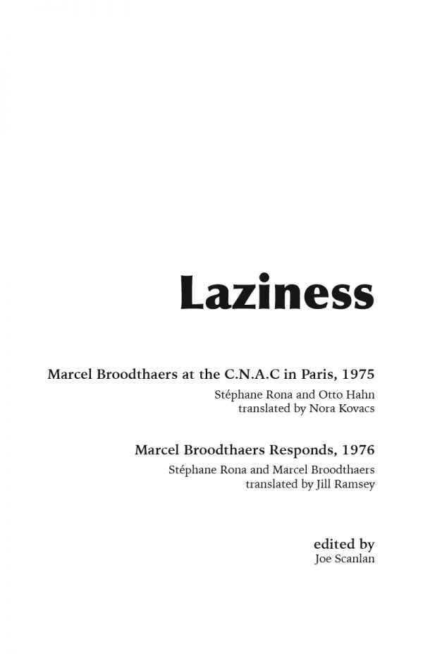 laziness-&-Marcel-Broodthaers-titlepage-joe-scanlan